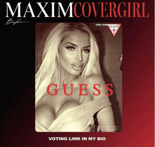 a poster for maxim covergirl featuring a blonde model