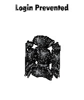 a sign that says login prevented with a black object