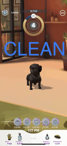 a screenshot of a game that says clean