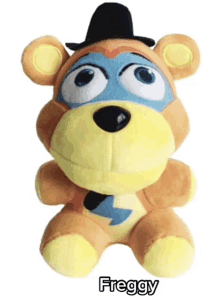 a stuffed teddy bear with a lightning bolt on its chest is called freggy