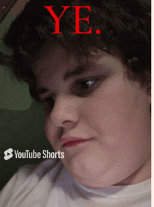 a young boy 's face is on a youtube shorts poster