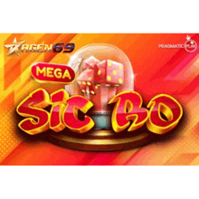 a picture of a game called mega sic bo with dice in a glass dome .