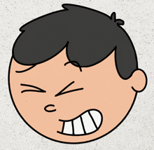 a cartoon of a boy making a funny face