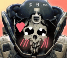 a helmet with a skull on it and the word rgx on the bottom right