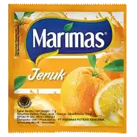 a package of marimas jeruk orange juice