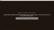 a screen shot of a minecraft game that says failed to connect to server