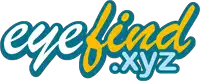 a logo for eyefind.xyz is blue and yellow