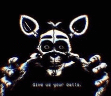 five nights at freddy 's is a video game that looks like a cartoon character with a skull on his head .