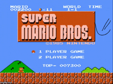 a super mario bros game is being played on a nintendo computer