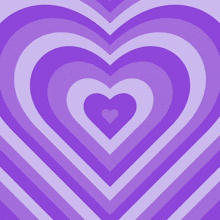 a purple and white striped background with hearts in the middle