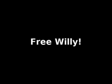 a black background with the words free willy written in white