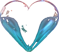 a blue and pink heart shaped object is against a white background