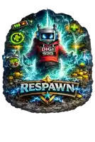 a poster for a video game called respawn with a robot wearing a red digi 999 hoodie