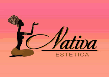 a logo for native estetica with a silhouette of a woman