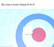 a picture of a target with the words bro has a brain freeze on the bottom