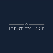 a logo for the identity club with a crown on it