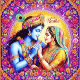 a painting of a man and a woman holding hands .