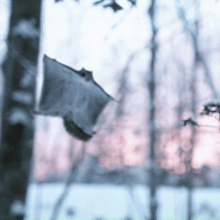 a blurred image of a bat flying in the air