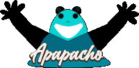 a cartoon drawing of a panda bear with the word apapacho written below it