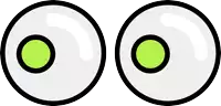 two circles with green circles in the middle