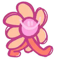 a cartoon drawing of a flower with a face on it