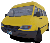 a yellow van with license plate c44 295