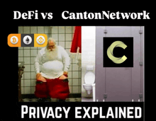 a poster that says defi vs cantonnetwork privacy explained on it