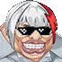 a pixel art drawing of a man wearing sunglasses and a hat .