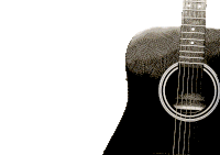 a close up of a guitar with a ring around the neck