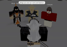 a group of roblox characters including edgy and woot