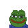 a pixel art of a frog with a smiley face .