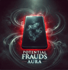 an advertisement for potential frauds aura shows a cell phone