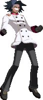 a pixel art drawing of a man in a white coat