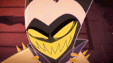 a close up of a cartoon character with a yellow face and spikes on his clothes .