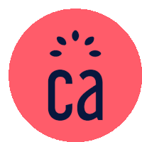 a red circle with the letter ca in the center