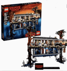 a lego stranger things set is sitting on a white surface