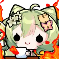 a cartoon drawing of a girl with green hair