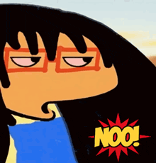 a cartoon character with the word noo on the bottom right