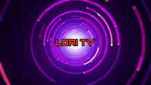 lori tv is written on a purple background with circles