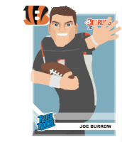 a cartoon drawing of joe burrow with a football