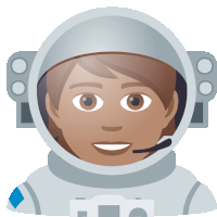 an illustration of an astronaut wearing a helmet and a headset