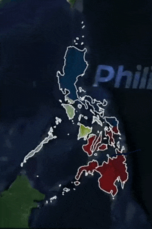 a map of the philippines with the word philipines in the background