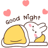 a cartoon of a sleeping egg with the words `` good night '' written on it .