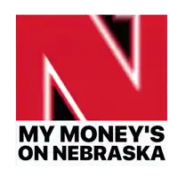 a logo for my money 's on nebraska with a large n on it