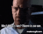 a man with glasses and a beard is asking who 's we .