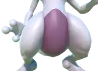 a cartoon character with a purple belly