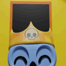 a cartoon character with a skull on a crown