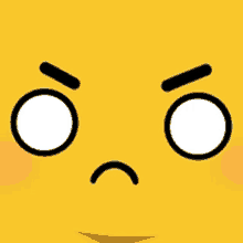 a yellow face with a sad look on it 's face