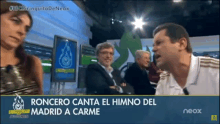 roncero canta el himno del madrid a carme is displayed on the screen