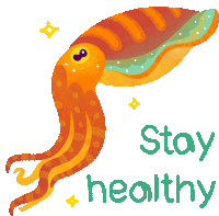 an octopus with the words stay healthy written below it